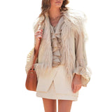 Pleated Ruffle Detail Blouse - Khaki