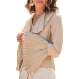 Pleated Ruffle Detail Blouse - Khaki