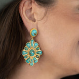 Prairie Blossom Turquoise Statement Earrings
