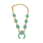 Prairie Squash Blossom Necklace - Turquoise & Gold