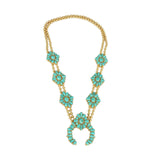 Prairie Squash Blossom Necklace - Turquoise & Gold