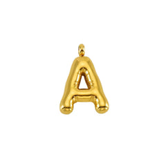 Puffy Gold Letter Pendant (A-Z)