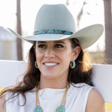 Python Print Leather Hat Band - Turquoise