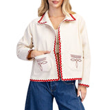 Ric Rac Trim Embroidered Jacket