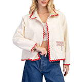 Ric Rac Trim Embroidered Jacket