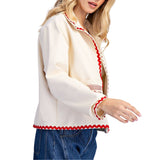 Ric Rac Trim Embroidered Jacket