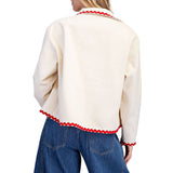 Ric Rac Trim Embroidered Jacket