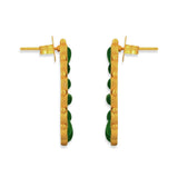 Riverbend Earrings - Green Strawberry Quartz