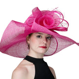 Rose Veil Trim Off Face Floppy Sinamay Hat