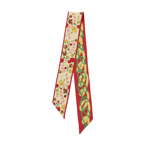 Saturday Silks - Alpha Gamma Delta Skinny Scarf – Christina Greene