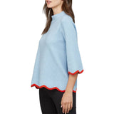 Scallop Edge Detailed Sweater Top