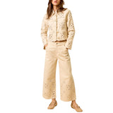 Scallop Embroidered Pants