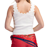 Scallop Wave Shape Scoop Neck Sleeveless Everyday Knit