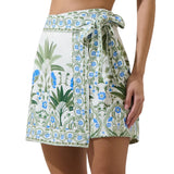 Senara Floral Levie Wrap Mini Skort