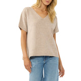 Short Dolman Sleeve V Neck Top