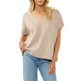 Short Dolman Sleeve V Neck Top