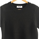Short Sleeve Knitted Top - Black