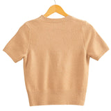 Short Sleeve Knitted Top - Dark Taupe