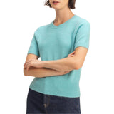 Short Sleeve Knitted Top - Sky Blue