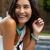 Pebble Beach Beaded Bracelet - Blue Turquoise