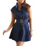 Solid Poplin "Sheridan" Shirt Dress W/Belt