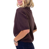 Solid V-Neck Collar Sweater - Chocolate