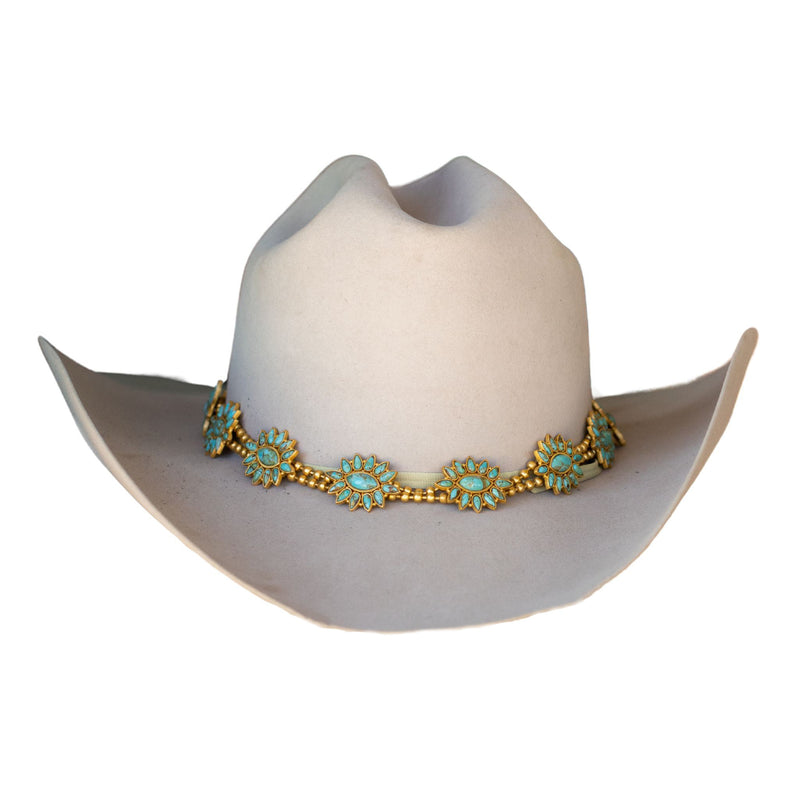 Squash Blossom Hat Band  - Turquoise