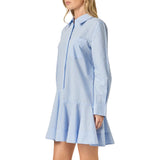 Stripe Collar Flared Skirt Dress