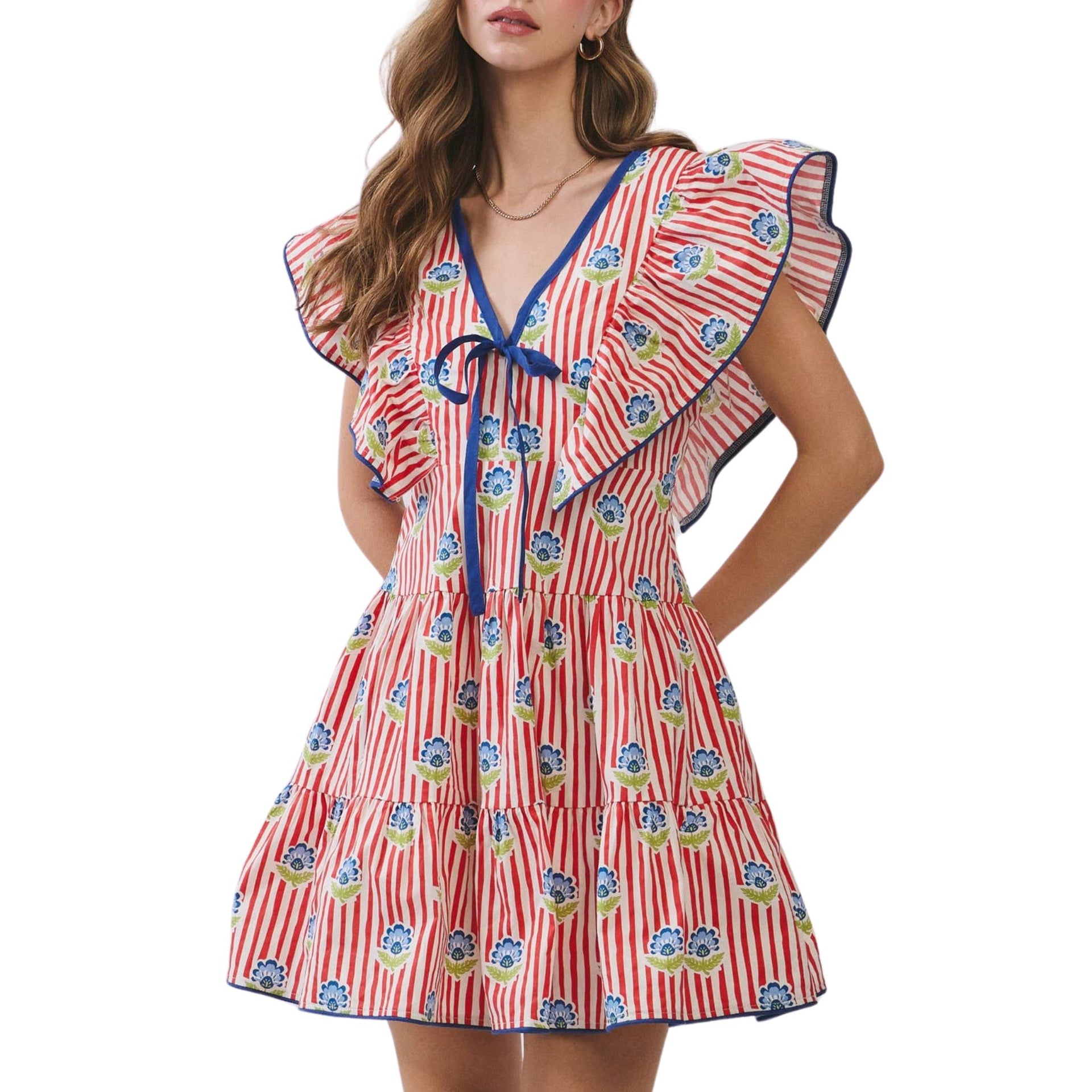 floral stripe mini dress Print Ruffle – Christina Greene while the structured cotton KissProm Strapless Long Sleeve Size:12-14 years ornate