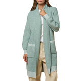 Striped Trim Shawl Cardigan