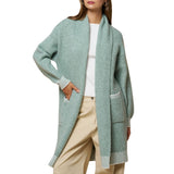 Striped Trim Shawl Cardigan