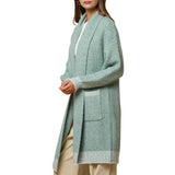 Striped Trim Shawl Cardigan
