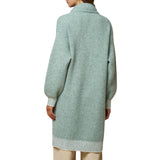 Striped Trim Shawl Cardigan