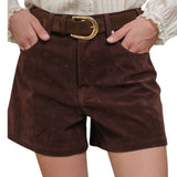 Suede High-Rise Shorts