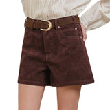 Suede High-Rise Shorts