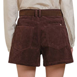 Suede High-Rise Shorts