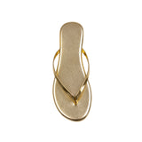 Summer Sleek Slim Strap Flip-Flot Thong Sandals - Gold