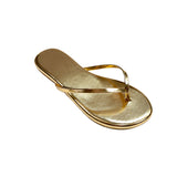 Summer Sleek Slim Strap Flip-Flot Thong Sandals - Gold