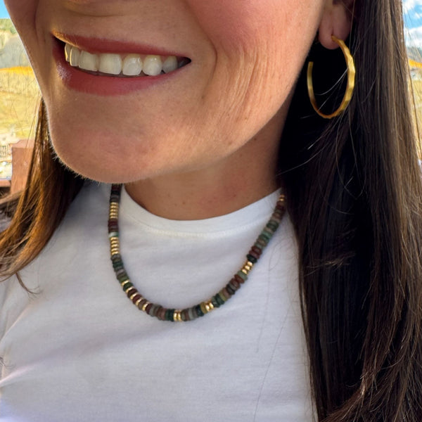 Sunbaked Stone Beaded Necklace