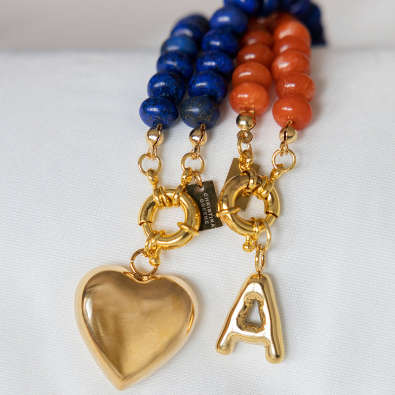Sweet Stone Beaded Knotted Necklace - Lapis Lazuli