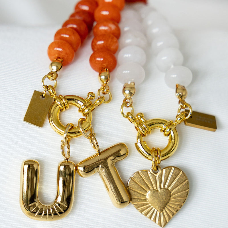 Sweet Stone Beaded Knotted Necklace - White