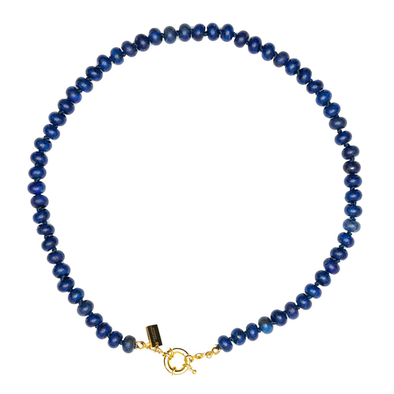 Sweet Stone Beaded Knotted Necklace - Lapis Lazuli