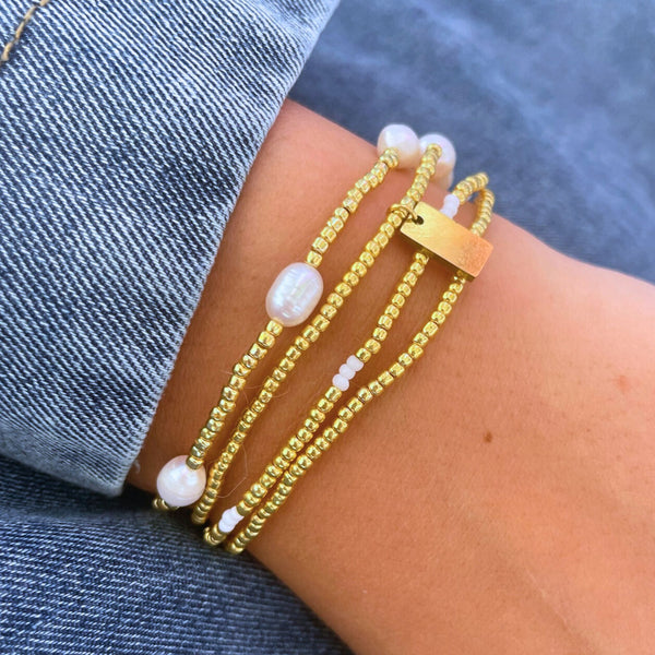 Swept Away Pearl Beaded Bracelet Set