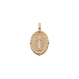 Gold Oval Cross Charm Pendant