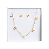 Texas Letter Necklace and Stud Earrings Gift Set