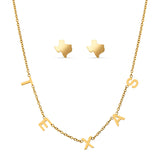 Texas Letter Necklace and Stud Earrings Gift Set