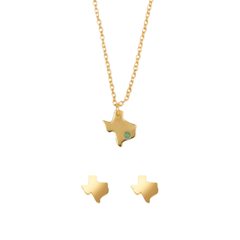 Texas Strong Necklace and Stud Earrings Gift Set