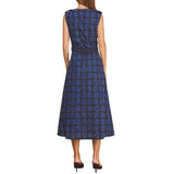 Textured Polka Dot Print Button Down Belted Midi Dress