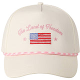 The Land of Freedom Flag Embroidered Trucker Hat