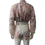 Tropical Floral Blouse and Shorts Set